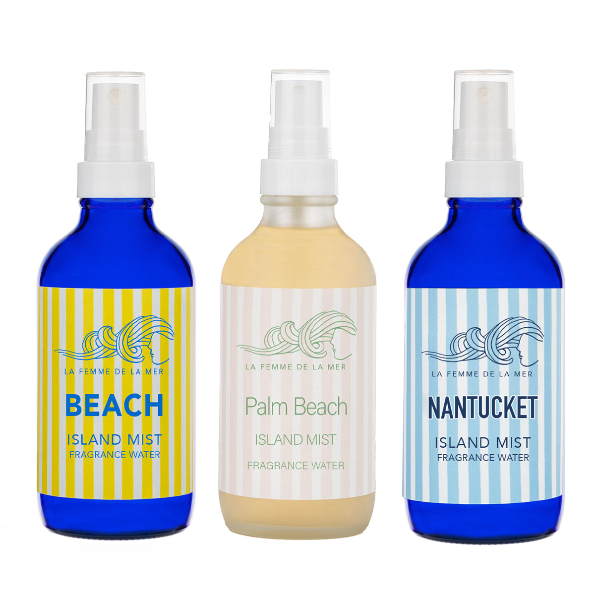 3 bottle mists front 4 oz beach scent palm beach scent nantucket scent