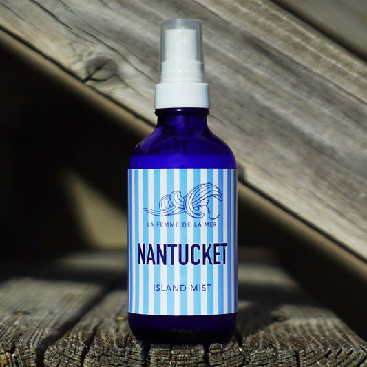 nantucket scent bottle mist 4 oz front blue stripes label