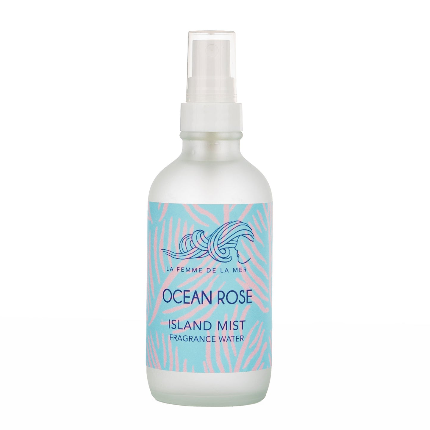 ocean rose scent bottle rose water mist 4 oz front turquoise and pink label